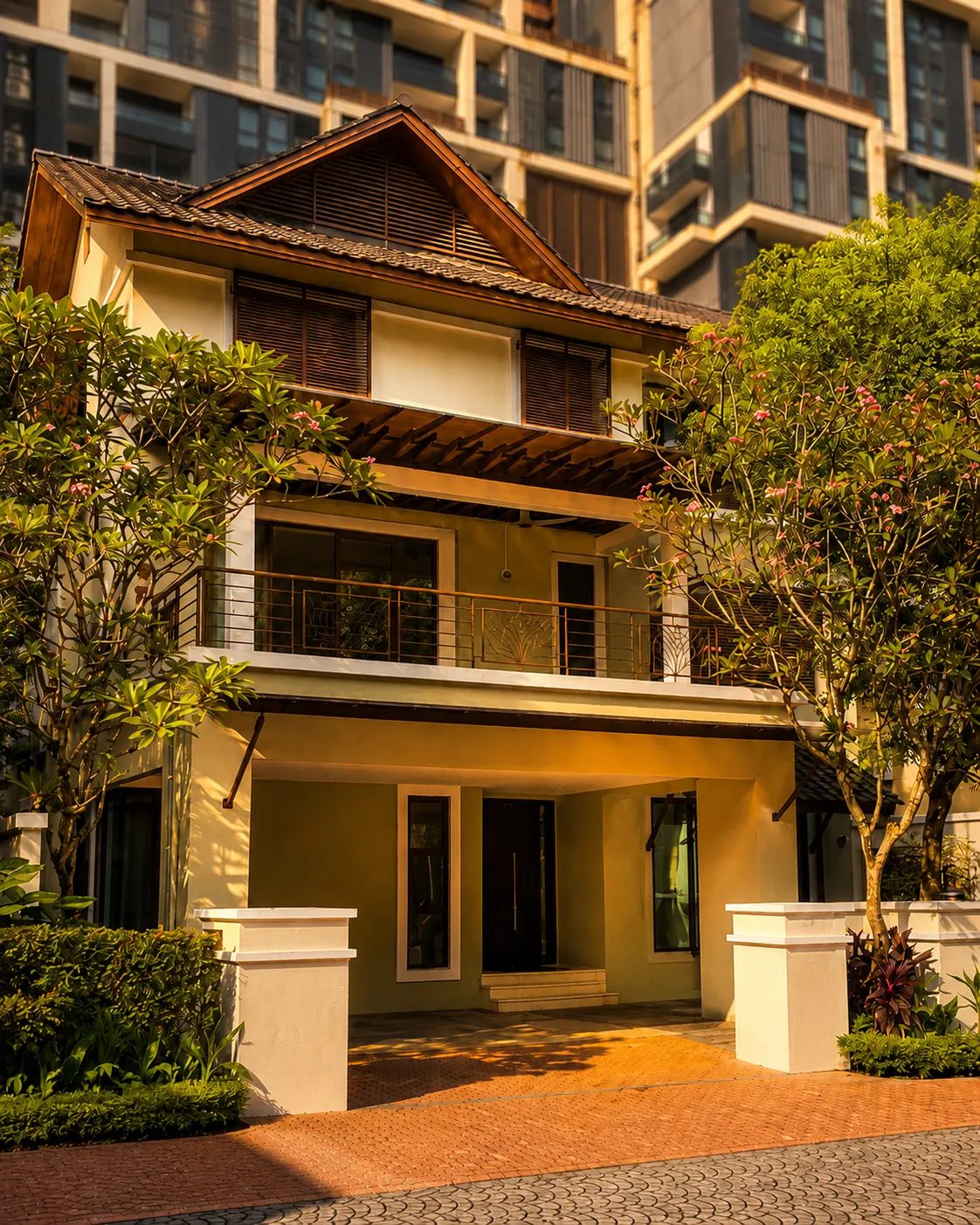 The front of the bungalow.