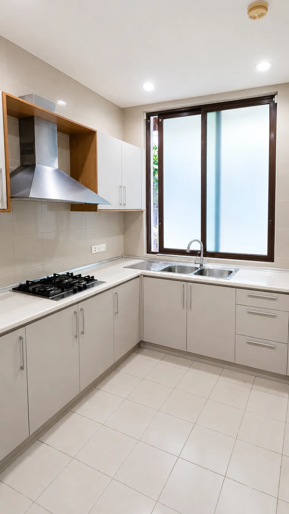 The wet kitchen at Villa Mont Kiara, photographed in natural light.